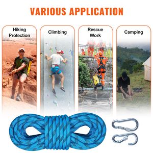 Corda Statica da Arrampicata 10.5mm 29.3M (96ft) per Esterni, Corda da Arrampicata su Roccia 25KN con Tensione di Rottura, Accessori per Attrezzatura da Arrampicata in Fibra - Product Image 6