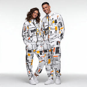 Survêtement à fermeture éclair par sublimation OEM pour hommes et femmes, sweat-shirt à fermeture éclair, pantalon de jogging sublimé, survêtement d'hiver sublimé - Product Image 1