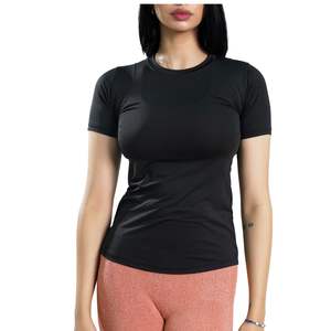 Custom Women Slim Fit Short Sleeve Crew Neck T Shirt Fitness Running Yoga <b>Top</b> Breathable Quick Dry Activewear Training Tee - Product Image 1