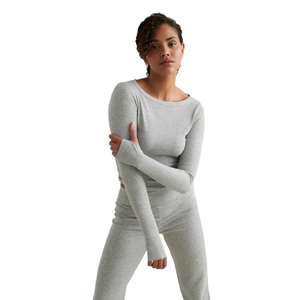 Haut court de yoga respirant et écologique pour femme, grande taille, à séchage rapide, anti-bactérien, avec logo personnalisé, en Spandex/Nylon - Product Image 2