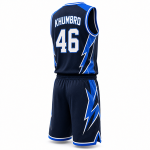 Uniforme de Baloncesto Azul Marino Eléctrico Personalizado, Jersey y Pantalones Cortos de Secado Rápido para Hombre, Kit de Equipo, Fabricante OEM - Product Image 4