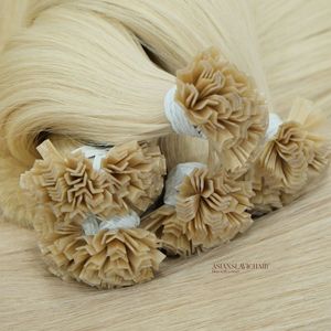 Extensions de cheveux Remy vietnamiennes à pointe plate en kératine, blondes, double épaisseur, qualité supérieure, sans produits chimiques, pointes pleines, plus claires - Product Image 2