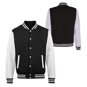Chaqueta de béisbol unisex de alta calidad para hombre de talla grande de cuero Varsity Stand High Street College, mezcla de algodón y poliéster, teñida lisa - Product Image 6
