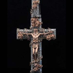 Colgante de Cruz Personalizado Chapado en Oro Rosa de 18K, Plata de Ley 925 con Moissanita VVS, Joyería Hiphop para Fiestas - Product Image 3