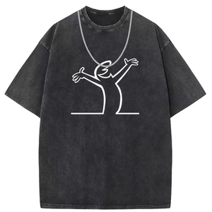 Wholesale Heavyweight Oversized Acid Washed T-<b>shirts</b> High Quality <b>Y2K</b> Men's Clothing Streetwear Cotton Graphic T-<b>shirts</b> for Men - Product Image 1