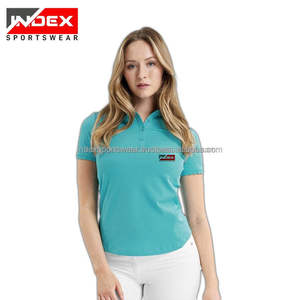 Camiseta Polo Azul Claro para Mujer, Manga Corta, Color Sólido, Transpirable, Tejida, Informal - Product Image 4