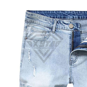 Shorts de Mezclilla para Hombre, Estilo Biker, Lavado Claro, Personalizados, OEM, de Alta Calidad, Desgastados y Rotos, Ropa Urbana - Product Image 3