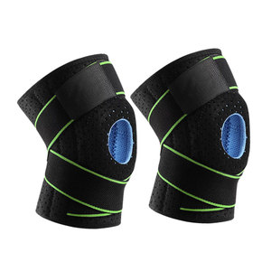 Genouillère de soutien taille unique noire avec bordure bleue, attelle de compression élastique, circonférence 32-44 cm - Product Image 4