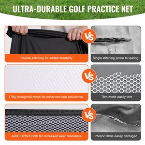 10x7 piedi rete pratica Golf interno/esterno casa Swing aiuto per l'allenamento di Golf colpire bersaglio porta borsa da cortile guida scheggiatura regalo per - Product Image 2