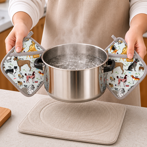Animal Printed Design Cotton Pot Holders <b>Oven</b> Safe Heat Resistant Eco-Friendly Dishwasher Safe Pot Holder. - Product Image 1