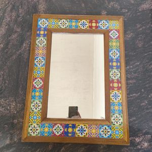 Modern Organic Wall <b>Mirror</b> Solid Wood Framed <b>Irregular</b> Decorative Vanity <b>Mirror</b> for Bedroom Living Room - Product Image 2