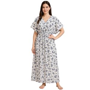 Chemise de nuit en coton pour femmes |   Kaftan Maxi pour femmes |   Robes de nuit kaftan pour femmes |   Chemise de nuit en coton pour femmes élégante - Product Image 2