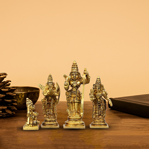 Juego de Esculturas de Dioses Hindúes Hechas a Mano en Latón, Figura de Ídolo en Tono Dorado, Decoración para el Hogar, Decoración para Templos - Product Image 4
