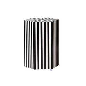 Belladec Modern Bone Inlay Console Stool with Striped <b>Black</b> Design for Bedroom and Living Room <b>Bedside</b> Home Use - Product Image 6