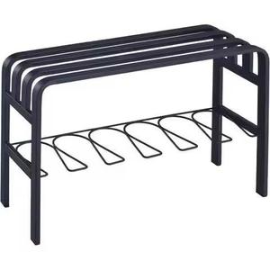 Vintage 4 Tier Wrought Iron Shoe Rack Black Metal Footwear Organizer Scroll Design <b>Storage</b> Shelf For Home Entryway Furniture - Product Image 4