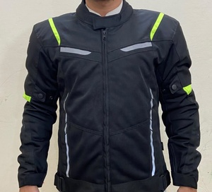 Chaqueta de Motocicleta Reflectante Negra para Hombre, Manga Larga, Resistente al Viento, para Todas las Estaciones, Ropa de Carreras - Product Image 3