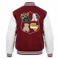 Veste de baseball en chenille brodée personnalisée pour homme, couleur et logo personnalisés, respirante et coupe-vent