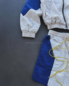 2024 Venta caliente de los hombres ecológicos de dos piezas Jogger Set Chaqueta corta y chándal de peso pesado con cremallera 100% algodón - Product Image 3