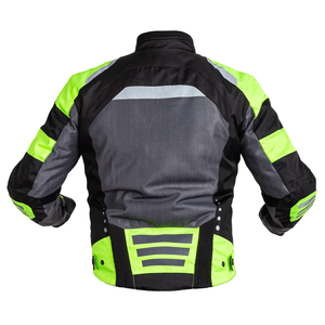 Veste de course et de tourisme unisexe grande taille en Spandex/Nylon imperméable, respirante, noire fluo, pour hiver et été, avec doublure coupe-vent et protections. - Product Image 3