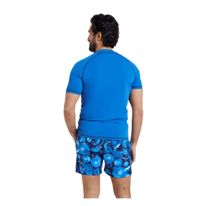 Short de bain pour homme, bleu, à séchage rapide, compressif, surdimensionné, uni, décontracté, respirant, en polyester tricoté - Product Image 2