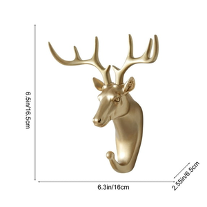 Decorative Deer Head <b>Wall</b> Hook Resin Animal <b>Wall</b> Mounted Coat Hook Key Holder for Home Living Room Decoration - Product Image 4