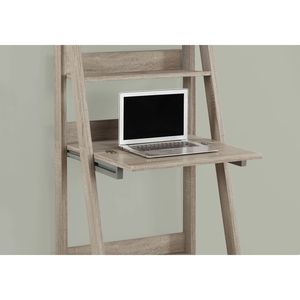 Scrivania Moderna Contemporanea per Ufficio Domestico con Ripiani Portaoggetti, 61 Pollici di Altezza, Laminato Marrone per Lavoro con Laptop - Product Image 4