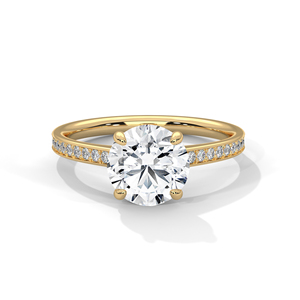 แหวนเพชรทองคำขาว 14K เพชรเลี้ยงในห้องปฏิบัติการทรงกลมเจียระไนแบบเหลี่ยมเพชรพลอย วงแหวนแบบฝังเพชรพลอย ได้รับการรับรองจาก IGI สำหรับผู้หญิง - Product Image 1