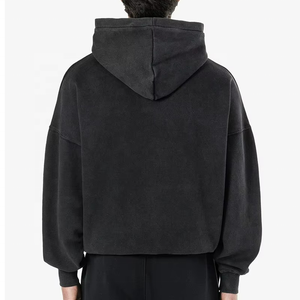 Sweat-shirt à capuche noir pour homme, coupe ample, avec poche avant, matière épaisse, streetwear décontracté, sweats à capuche personnalisés - Product Image 3