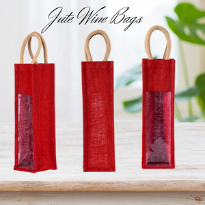 Listo Stock Logotipo impreso personalizado Reutilizable Ecológico Arpillera Yute Lino Botella de vino Bolsas de regalo Mango corto Impresión de embalaje - Product Image 3