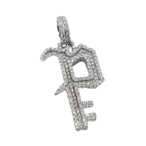 Personalizable Hip Hop 'A' letra colgante Iced Out Moissanite con diamante joyería de plata para hombres y mujeres - Product Image 1