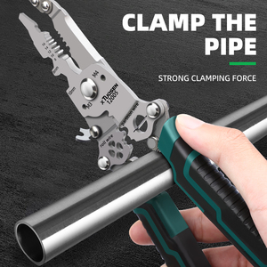 Herramienta de <span class=keywords><strong>Electricista</strong></span> 8 en 1, Pelacables de Plástico de Construcción de Acero, Cortador de Alambre de Cobre, Alicates de Prensado Métricos OEM - Product Image 4