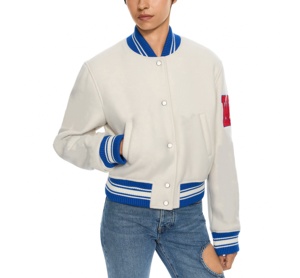 Chaquetas de Béisbol Bordadas con Chenilla de Lana Tejida con Logotipo Personalizado, Chaqueta Varsity Vintage para Mujer - Product Image 3