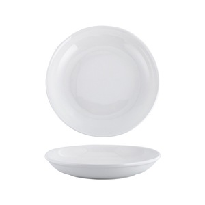Pure White Durable Eco-Friendly European-Style Ceramic Round Plate Minimalist Design Dishwasher Safe <b>Dinnerware</b> <b>Set</b> - Product Image 1