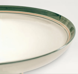 Support à gâteau rond en céramique à bord vert de la marque LMB, plateau décoratif pour dessert, pour la décoration de table de mariage ou de fête - Product Image 2