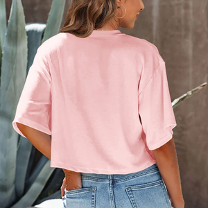 Camiseta Corta de Estilo Clásico para Mujer, Diseño Personalizado, Cuello Redondo, Manga Corta, Algodón, Moda Urbana, Tops Estéticos - Product Image 5