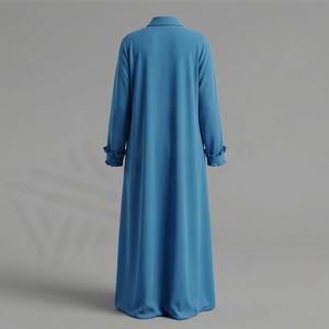 Abaya de Color Personalizado al por Mayor, Vestido Islámico Elegante y Modesto para Mujeres Musulmanas, Manga Larga, Transpirable, Ideal para Fiestas - Product Image 2