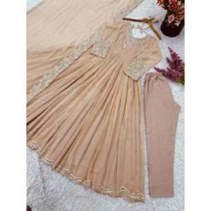ชุด anarkali ดีไซเนอร์ปักลายรุ้งสำหรับงานตอนเย็น - Product Image 6