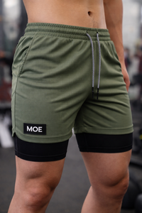 Pantalones Cortos Deportivos 2 en 1 para Hombre con Forro de Compresión, Cordón Ajustable, Ropa Casual para Gimnasio, Fabricante Personalizado MOE OEM - Product Image 4