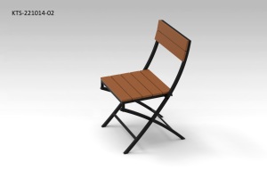 Silla Plegable Moderna para Jardín con Listones de PS y Estructura de Acero, Diseño Plegable de Estilo Contemporáneo para Uso en Patio - Product Image 2