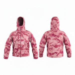 Men's Clothing Lightweight Waterproof Windbreaker Jacket Hooded Outdoor Casual Full <b>Zip</b> Front Custom Camouflage Design Jackets - Product Image 5