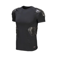 Maillot de compression athlétique pour homme à manches courtes, rembourré, léger, avec protection côtelée, couche de base rembourrée