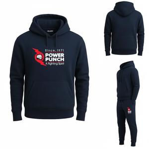 Ensemble de survêtement décontracté de haute qualité en molleton technique avec logo personnalisé, sweat à capuche zippé et pantalon de jogging évasé pour homme - Product Image 6