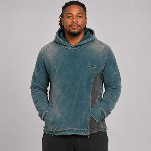 Custom men distressed <b>hoodie</b> featuring <b>soft</b> material modern styling comfortable fit custom colors and premium quality for teams - Product Image 1