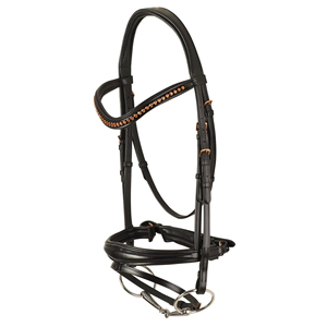 Beautiful Italian Leather Anatomic Dressage Bridle Crystal Stones Adjustable Rose Gold <b>Hardware</b> Horse Racing Horsekraft - Product Image 1