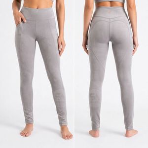 Pantalones de Yoga Estándar Color Gris Jaspeado, Leggings Deportivos de Microfibra Suave, No Transparentes, para Mujer - Product Image 1