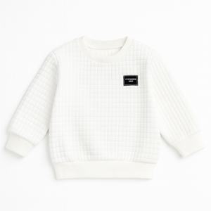 เสื้อสเวตเตอร์ผ้าฟลีซถักแขนยาวสำหรับเด็กผู้ชายเสื้อสเวตเตอร์ถักคอลูกเรือแบบลำลองสำหรับฤดูหนาวสไตล์ใหม่ - Product Image 1