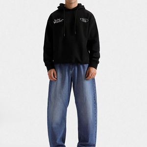 บริษัทผลิตเสื้อฮู้ดซิปผู้ชายแบบ OEM เสื้อฮู้ดผู้ชายพรีเมียมผ้าคอตตอนผสม โรงงานผลิตแบบ OEM - Product Image 1