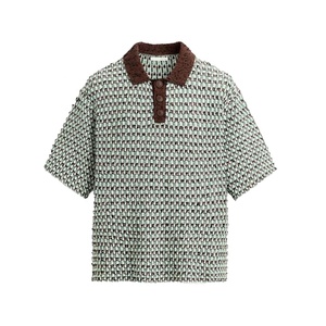 POLO DE PUNTO JACQUARD, ropa de calle de manga corta para hombre, camisa de moda para hombre de alta calidad, tela de algodón cómoda personalizable - Product Image 1