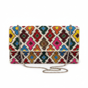 Pochette de soirée perlée pour femme, sac à main de créateur fait main avec chaîne métallique, doublure en satin, vente en gros, commandes personnalisées - Product Image 6