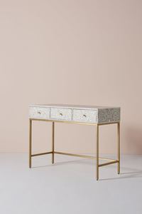 Table de chevet Art Déco en os incrusté, motif floral, pour hôtels, restaurants, chambres et décoration intérieure de luxe - Product Image 4